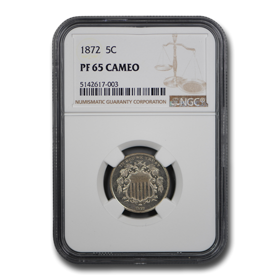 1872 Shield Nickel PF-65 Cameo NGC 1872 Shield Nickel PF-65 Cameo NGC
